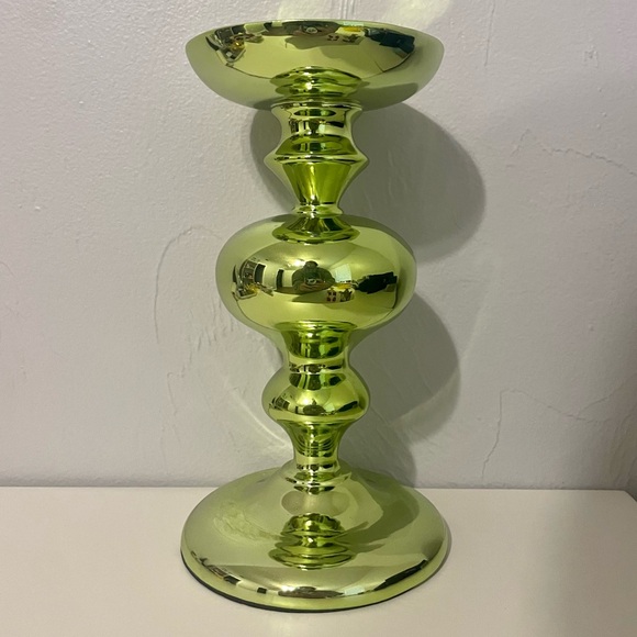 Bath & Body Works Finial Green Crome 3-Wick Candle Holder Christmas Holiday - Picture 1 of 2